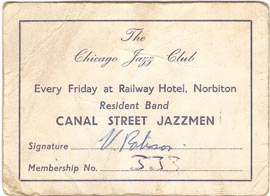 Chicago Jazz Club card